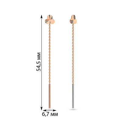 Золотые серьги протяжки  (арт. 109148)