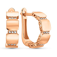 Сережки з червоного золота з фіанітами (арт. 1091126)