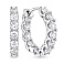 Серебряные серьги-конго с дорожкой из фианитов (арт. 7502/10216/20) – изображение 1