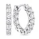 Серебряные серьги-конго с дорожкой из фианитов (арт. 7502/10216/20) – изображение 1