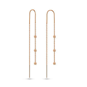 Золотые сережки-протяжки (арт. 110720)