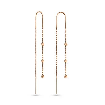 Золотые сережки-протяжки (арт. 110720)
