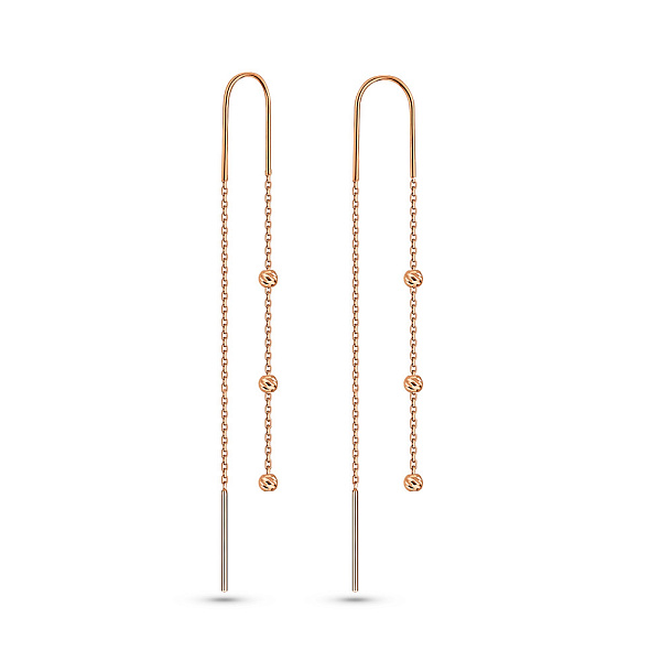 Золотые сережки-протяжки (арт. 110720) – изображение 1