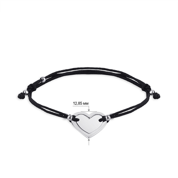 Парные браслеты на шелковой нити с серебряными вставками (арт. 7309/905-01335) – изображение 5