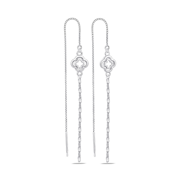 Серебряные серьги-протяжки без камней (арт. 7502/10413) – изображение 1