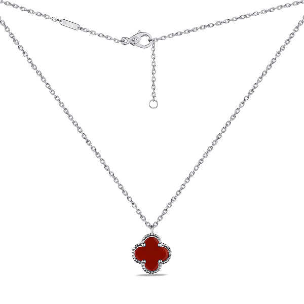 Колье из серебра Клевер с сердоликом (арт. 7507/1160/10Срдк) – изображение 2