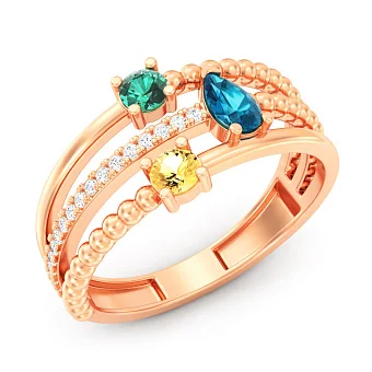 Золота каблучка з міксом каменів (арт. 141370Пзлц)