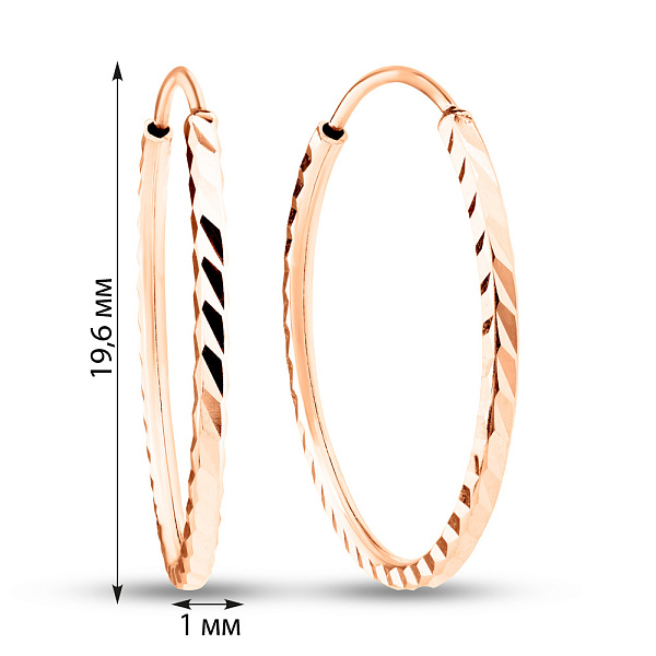 Серьги-кольца из красного золота (арт. 121903/20) – изображение 3