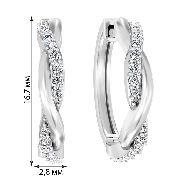 Золоті сережки з діамантами (арт. С011323020б) – зображення 2