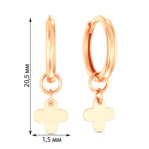 Серьги из красного золота (арт. 110035) – изображение 2