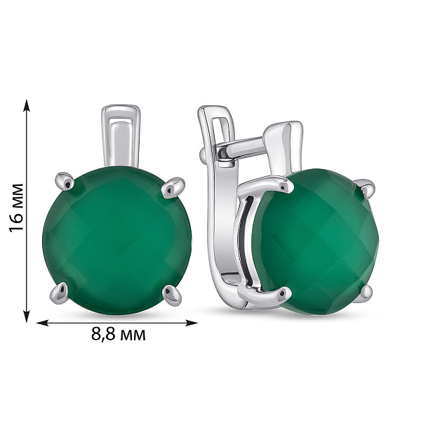 Серебряные серьги с крупным агатом (арт. 7502/2189572Аз) – изображение 2