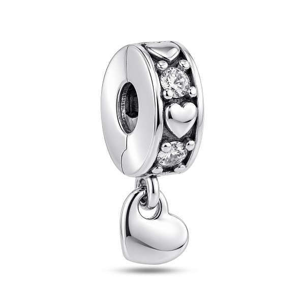 Серебряный шарм с подвеской сердечко (арт. 7903/4562) – изображение 1