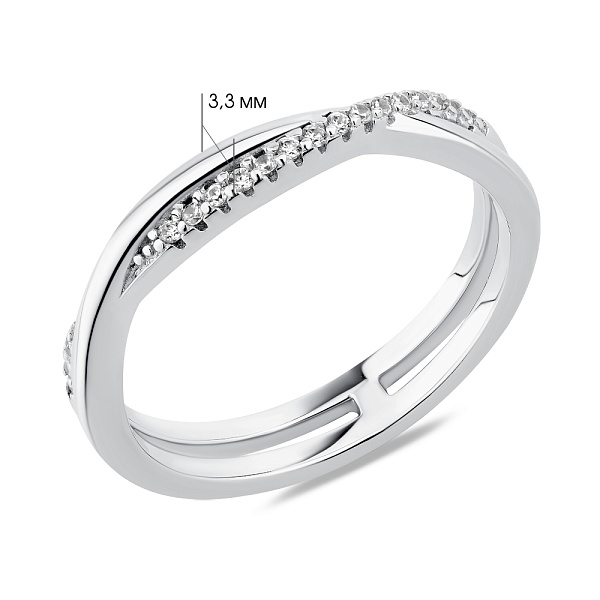 Серебряное кольцо с дорожкой из фианитов (арт. 7501/8300) – изображение 2