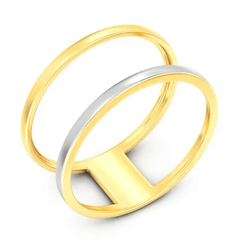 Каблучка з жовтого золота з родіюванням (арт. 140780ж)