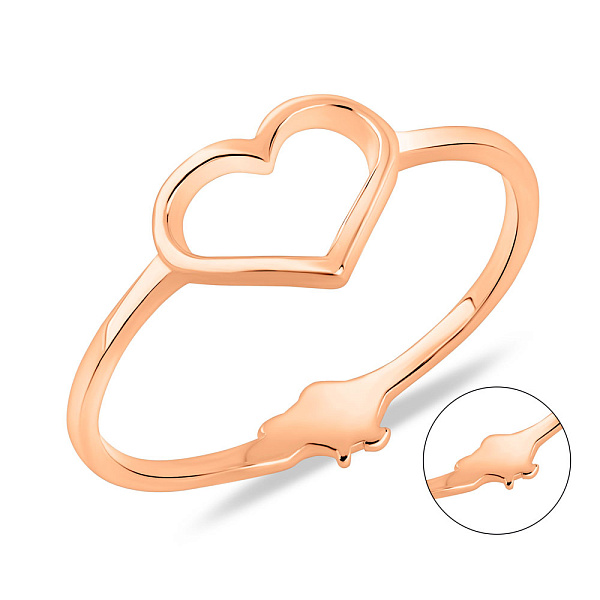 Золота каблучка З Україною в серці (арт. 1401040) – зображення 1