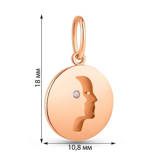 Золотой подвес Близнецы (арт. 424739бл) – изображение 6