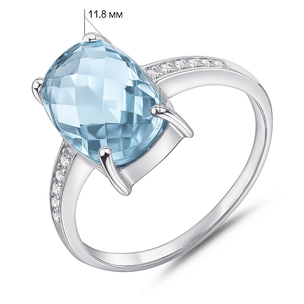 Серебряное кольцо с топазом (арт. 7501/0461755Пг) – изображение 2
