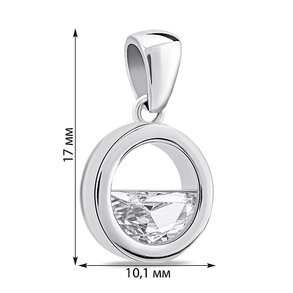 Серебряный подвес с фианитом (арт. 7503/4324) – изображение 2