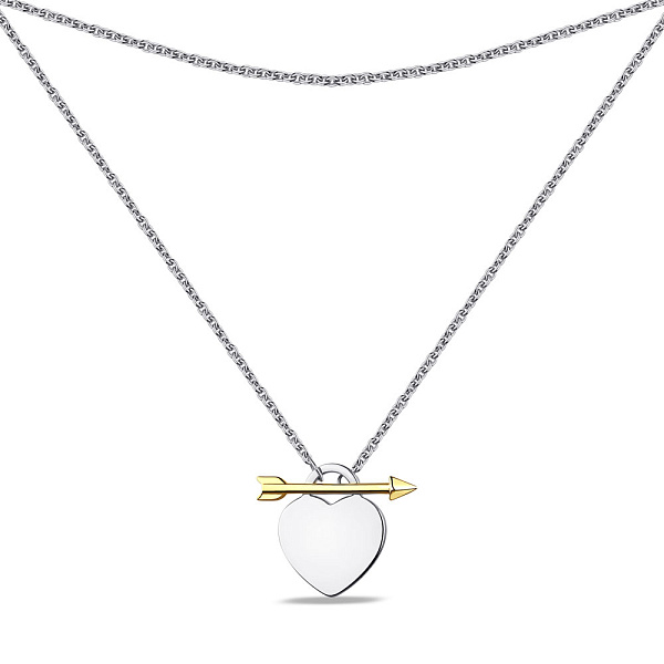 Серебряное колье Сердце (арт. 7507/1586бж) – изображение 2