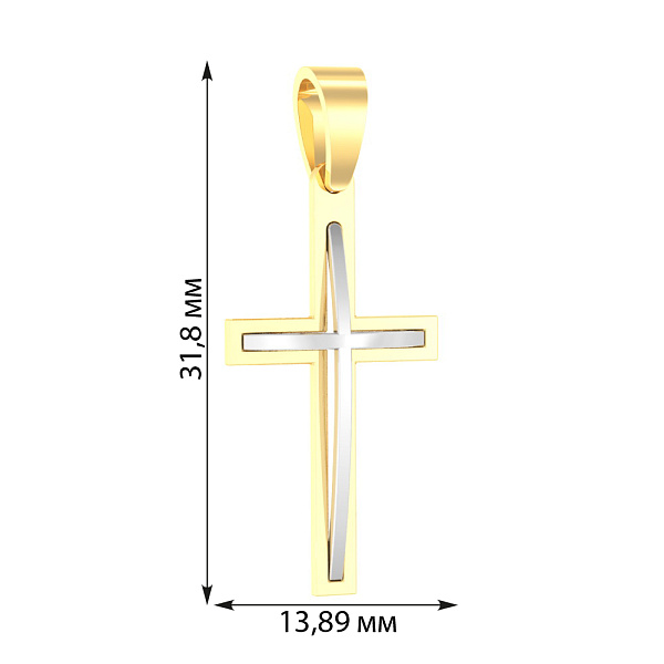 Золота підвіска-хрестик (арт. 440538ж) – зображення 2