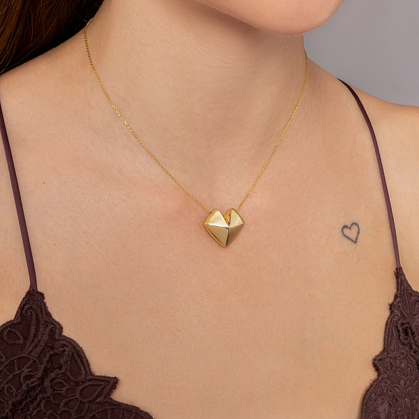 Золотое колье Сердце Francelli (арт. 361425жм) – изображение 3