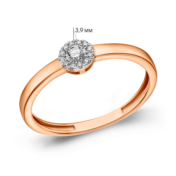 Золотое кольцо с бриллиантами (арт. К011668010) – изображение 5
