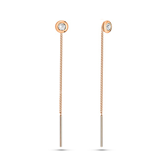 Фото Золоті сережки-протяжки з фіанітами (арт. 104980/3)