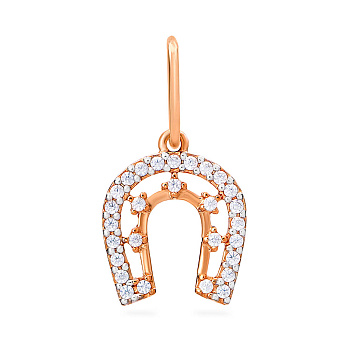 Золотая подвеска Подкова с фианитами (арт. 440435)