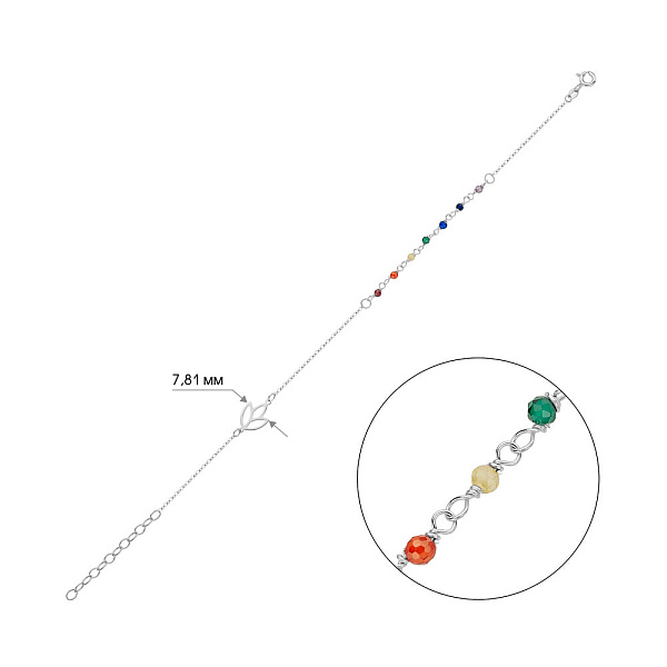 Тонкий браслет из белого золота (арт. 326957бцв) – изображение 5