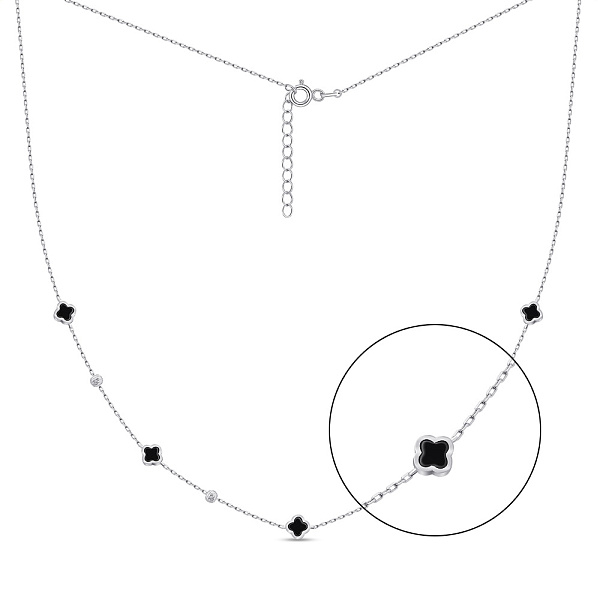 Серебряное колье с черным ониксом (арт. 7507/2323/5о) – изображение 1