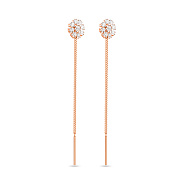 Сережки-протяжки з золота з фіанітами (арт. 110843)