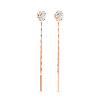 Серьги-протяжки из золота с фианитами (арт. 110843)