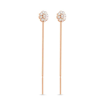 Серьги-протяжки из золота с фианитами (арт. 110843)