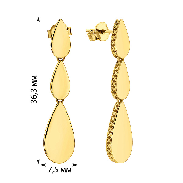 Золотые серьги Francelli (арт. 1091688ж) – изображение 4