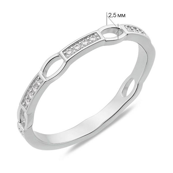 Кольцо из серебра с дорожкой из фианитов (арт. 7501/8193) – изображение 2