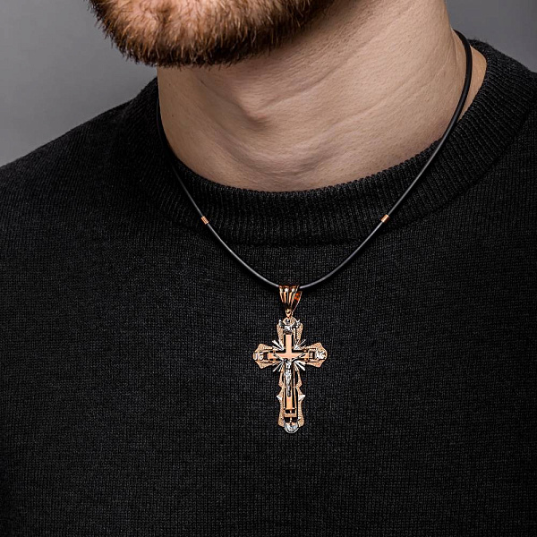 Масивний хрестик з золота з розп'яттям (арт. 501522кк) – зображення 2