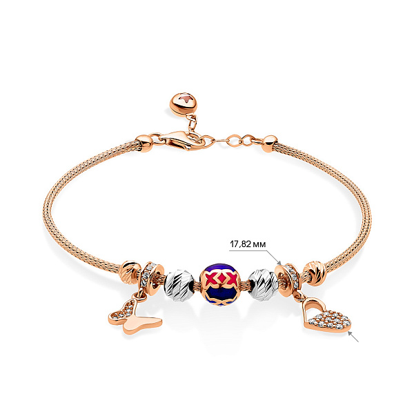 Браслет из комбинированного золота с эмалью (арт. 325110кбеП2) – изображение 2