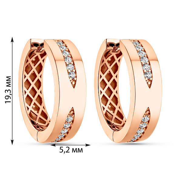 Золотые серьги конго с фианитами (арт. 1092124) – изображение 2