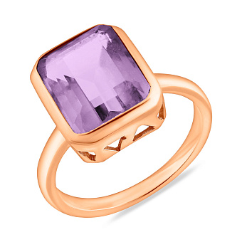 Кольцо из красного золота с аметистом (арт. 153414А)