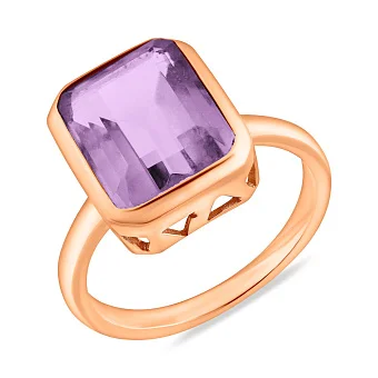Каблучка з червоного золота з аметистом (арт. 153414А)