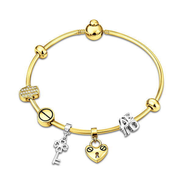 Золотий браслет с подвесками и эмалью (арт. 324024жбечП2) – изображение 1