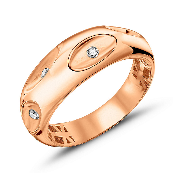 Каблучка з червоного золота з фіанітами (арт. 156059) – зображення 1