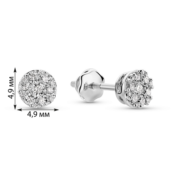 Золотые серьги-пусеты с бриллиантами (арт. С341624030б) – изображение 2