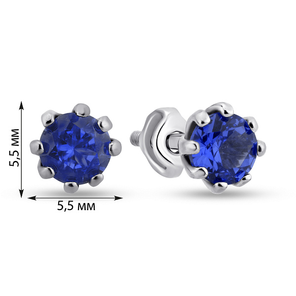 Сережки зі срібла з сапфіром (арт. 7518/531Спссп) – зображення 2