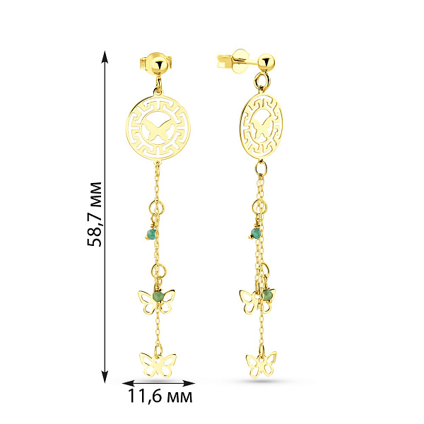 Золоті сережки Олімпія з фіанітами (арт. 1091551жз) – зображення 3