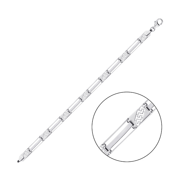 Мужской серебряный браслет с греческим орнаментом (арт. 7509/4180) – изображение 1