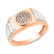 Золота печатка з фіанітами (арт. 180577кб)