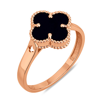 Золотое кольцо с ониксом (арт. 141439/10о)