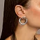 Серьги-кольца из белого золота Francelli без камней (арт. е1091981/30б) – изображение 3