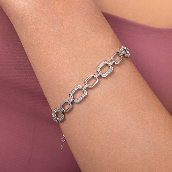 Серебряный браслет с фианитами (арт. 7509/5224) – изображение 2
